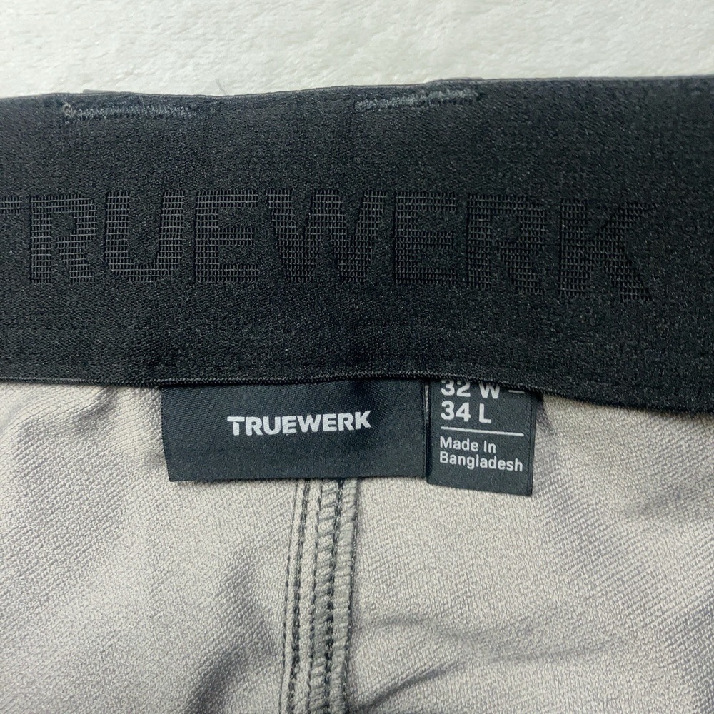 Truewerk Pants Gray T1 Pro WerkPant With Knee Pads Nylon Cargo Mens 32x34 - Picture 7 of 12